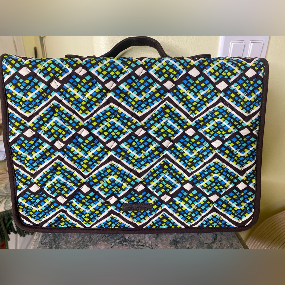 Simply Vera Bradley Blue and Green Geometric Travel Bag